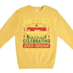 Celebrating Juneteenth Independence Day Black Freedom 1865 Gift Premium Crewneck Sweatshirt