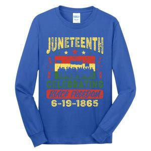 Celebrating Juneteenth Independence Day Black Freedom 1865 Gift Tall Long Sleeve T-Shirt