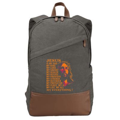 Christian Jesus Is My God King Lord And Savior Cotton Canvas Backpack
