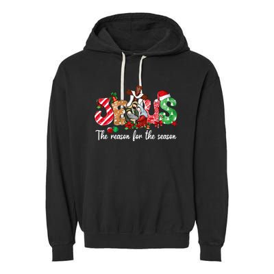 Christmas Jesus Is The Reason For The Season Jesus Pajamas  Garment-Dyed Fleece Hoodie