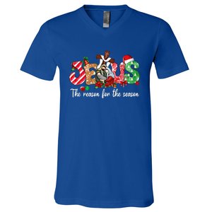 Christmas Jesus Is The Reason For The Season Jesus Pajamas  V-Neck T-Shirt