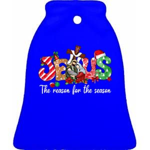 Christmas Jesus Is The Reason For The Season Jesus Pajamas  Ceramic Bell Ornament