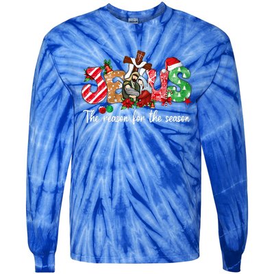 Christmas Jesus Is The Reason For The Season Jesus Pajamas  Tie-Dye Long Sleeve Shirt