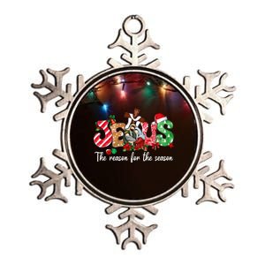 Christmas Jesus Is The Reason For The Season Jesus Pajamas  Metallic Star Ornament