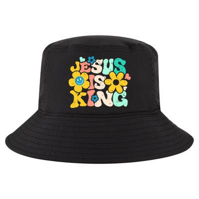 Christian Jesus Is King Aesthetic Groovy Cool Comfort Performance Bucket Hat