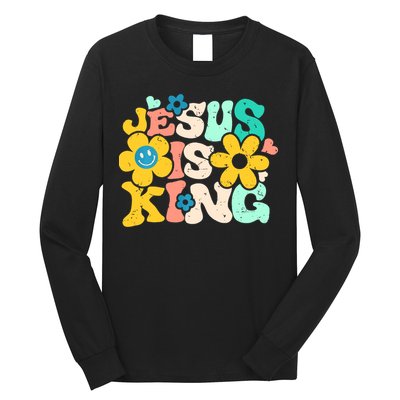 Christian Jesus Is King Aesthetic Groovy Long Sleeve Shirt