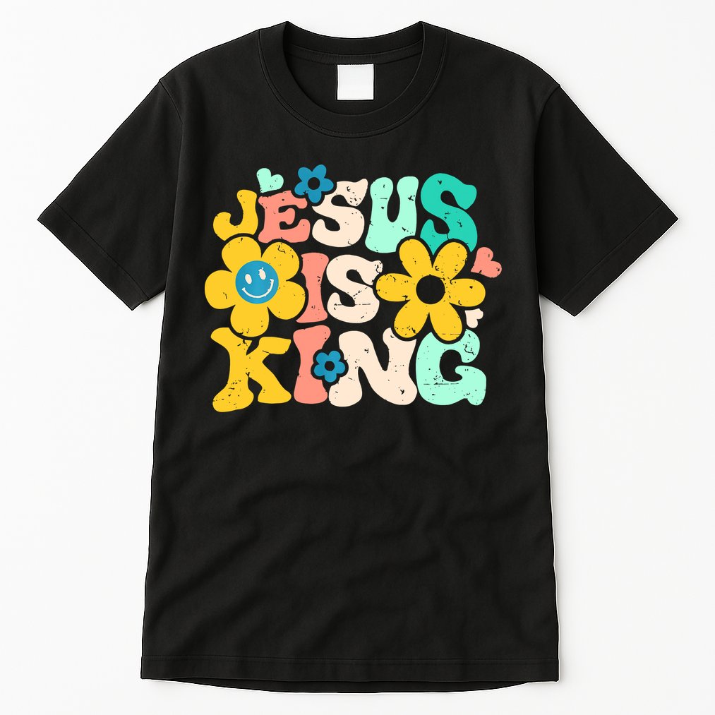 Christian Jesus Is King Aesthetic Groovy Tall T-Shirt