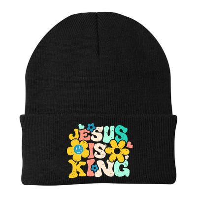 Christian Jesus Is King Aesthetic Groovy Beanie