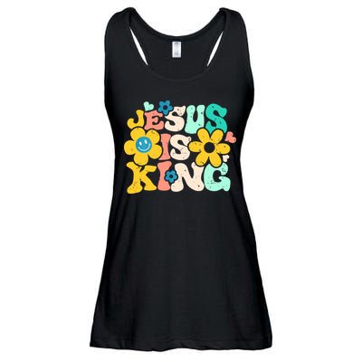Christian Jesus Is King Aesthetic Groovy Ladies Essential Flowy Tank