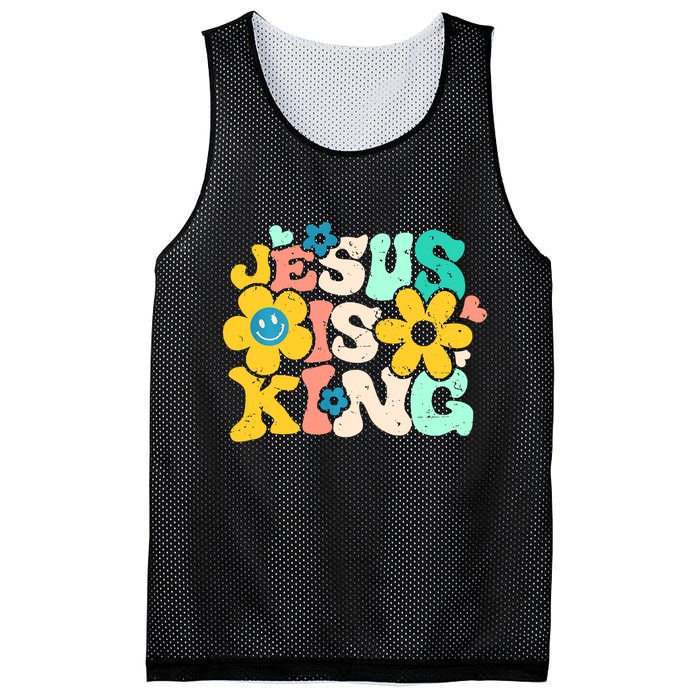 Christian Jesus Is King Aesthetic Groovy Mesh Reversible Basketball Jersey Tank
