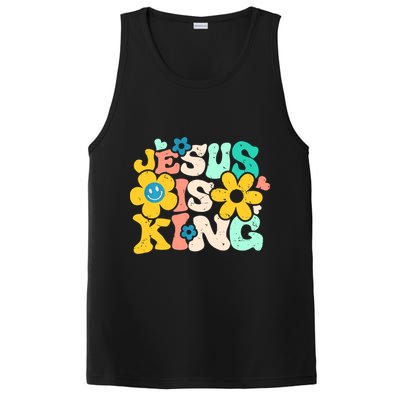 Christian Jesus Is King Aesthetic Groovy PosiCharge Competitor Tank