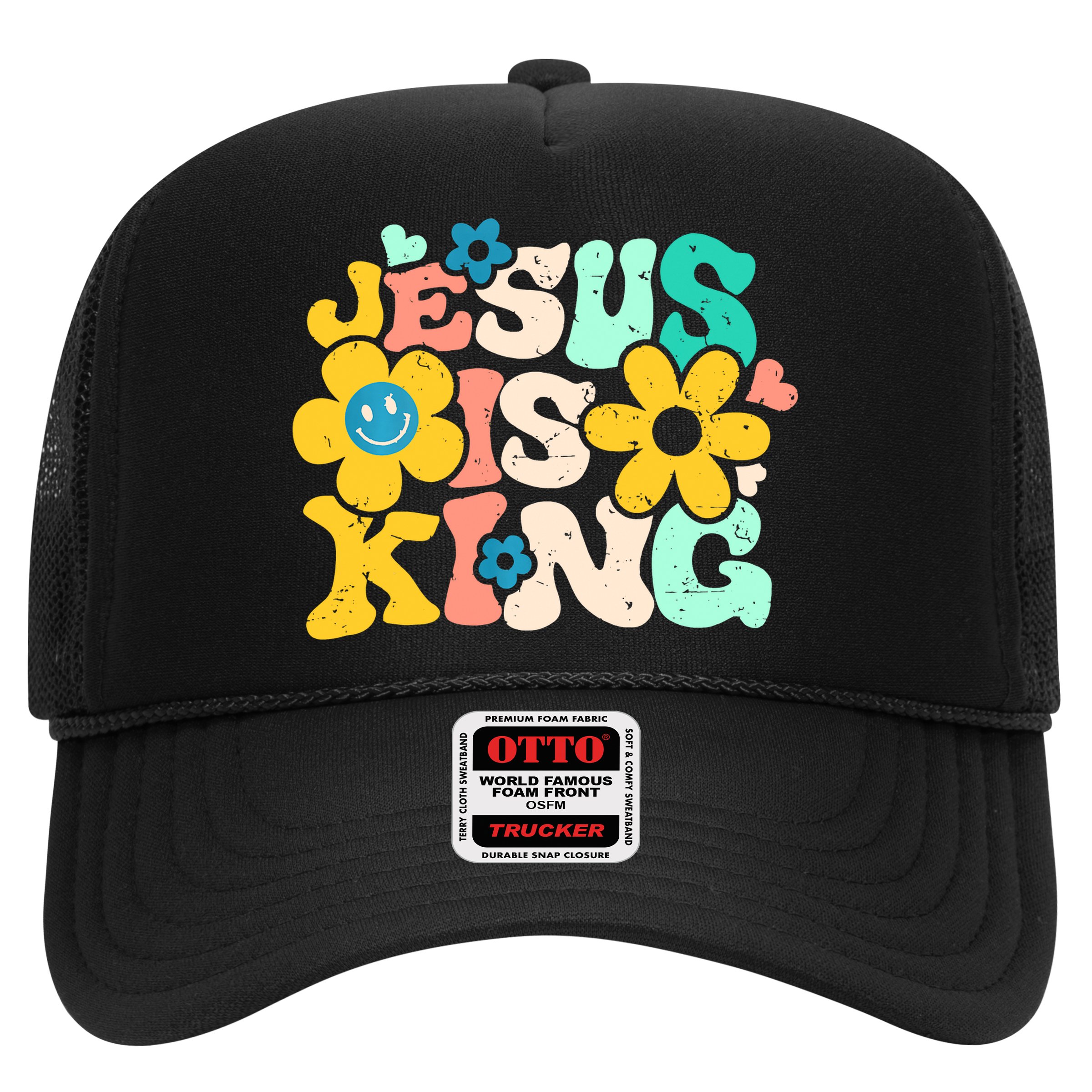 Christian Jesus Is King Aesthetic Groovy Hat