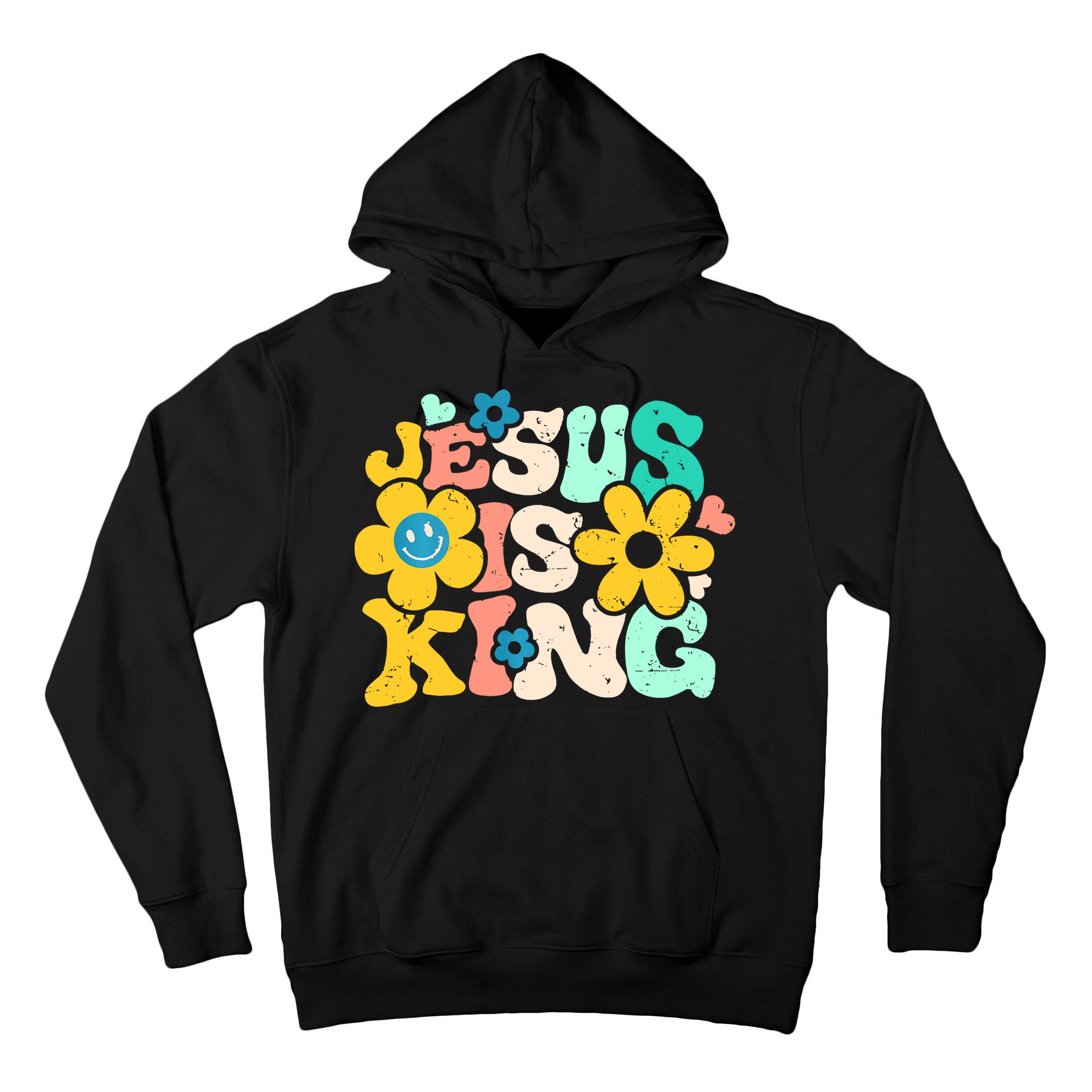 Christian Jesus Is King Aesthetic Groovy Tall Hoodie