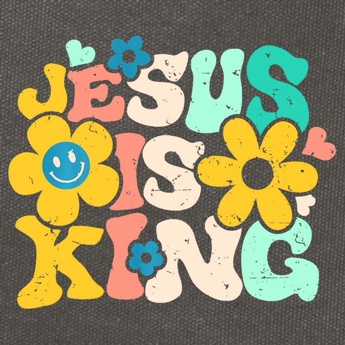 Christian Jesus Is King Aesthetic Groovy Cotton Canvas Backpack