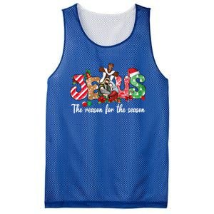 Christmas Jesus Is The Reason For The Season Jesus Pajamas Cute Gift Mesh Reversible Basketball Jersey Tank