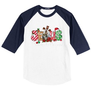 Christmas Jesus Is The Reason For The Season Jesus Pajamas Cute Gift Baseball Sleeve Shirt