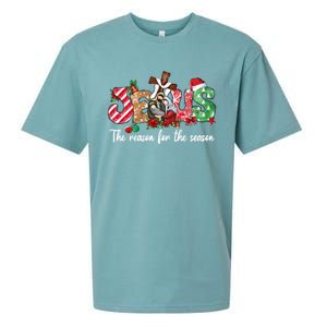 Christmas Jesus Is The Reason For The Season Jesus Pajamas Cute Gift Sueded Cloud Jersey T-Shirt