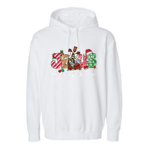 Christmas Jesus Is The Reason For The Season Jesus Pajamas Cute Gift Garment-Dyed Fleece Hoodie