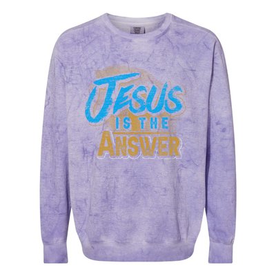 Christianity Jesus Is The Answer Jesus Colorblast Crewneck Sweatshirt