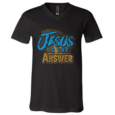 Christianity Jesus Is The Answer Jesus V-Neck T-Shirt