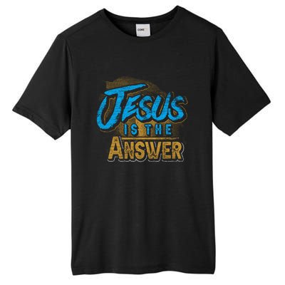 Christianity Jesus Is The Answer Jesus Tall Fusion ChromaSoft Performance T-Shirt