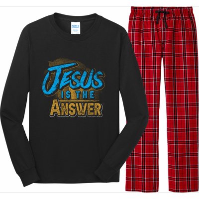 Christianity Jesus Is The Answer Jesus Long Sleeve Pajama Set