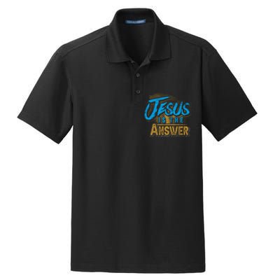 Christianity Jesus Is The Answer Jesus Dry Zone Grid Polo