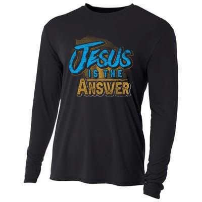 Christianity Jesus Is The Answer Jesus Cooling Performance Long Sleeve Crew