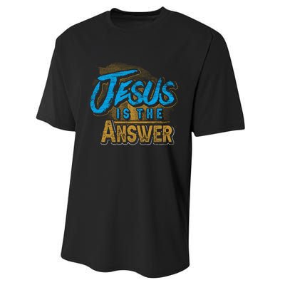 Christianity Jesus Is The Answer Jesus Performance Sprint T-Shirt