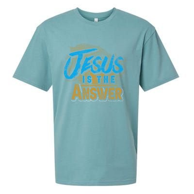 Christianity Jesus Is The Answer Jesus Sueded Cloud Jersey T-Shirt