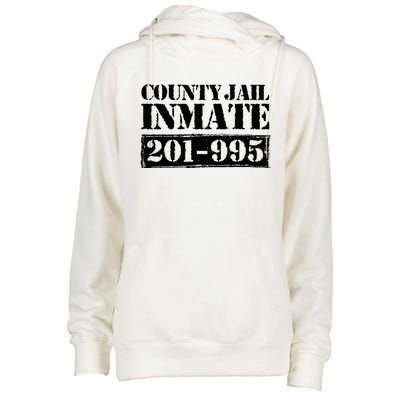 County Jail Inmate Number Halloween Costume Party Womens Funnel Neck Pullover Hood