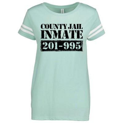 County Jail Inmate Number Halloween Costume Party Enza Ladies Jersey Football T-Shirt