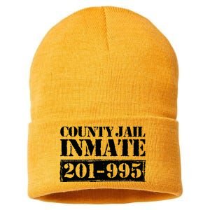 County Jail Inmate Number Halloween Costume Party Sustainable Knit Beanie