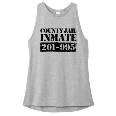 County Jail Inmate Number Halloween Costume Party Ladies PosiCharge Tri-Blend Wicking Tank