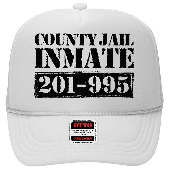 County Jail Inmate Number Halloween Costume Party High Crown Mesh Back Trucker Hat