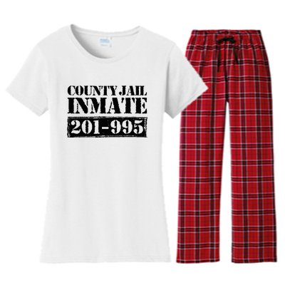 County Jail Inmate Number Halloween Costume Party Women's Flannel Pajama Set