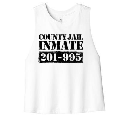 County Jail Inmate Number Halloween Costume Party Women's Racerback Cropped Tank