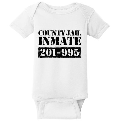 County Jail Inmate Number Halloween Costume Party Baby Bodysuit