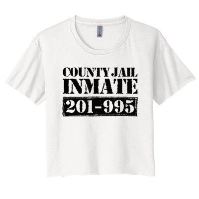 County Jail Inmate Number Halloween Costume Party Women's Crop Top Tee