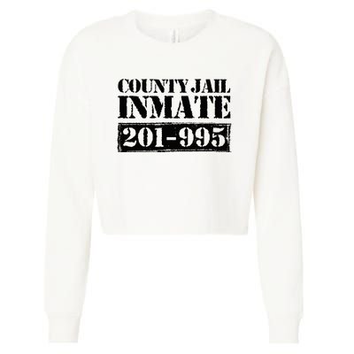 County Jail Inmate Number Halloween Costume Party Cropped Pullover Crew