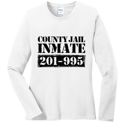 County Jail Inmate Number Halloween Costume Party Ladies Long Sleeve Shirt