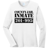 County Jail Inmate Number Halloween Costume Party Ladies Long Sleeve Shirt