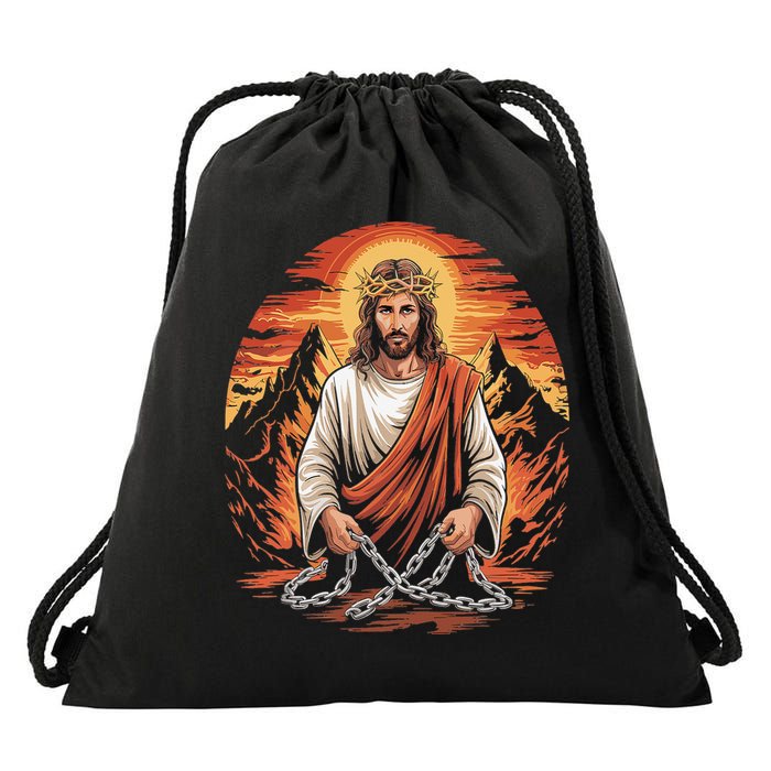 Christian Jesus Is My Rock Biblical Drawstring Bag