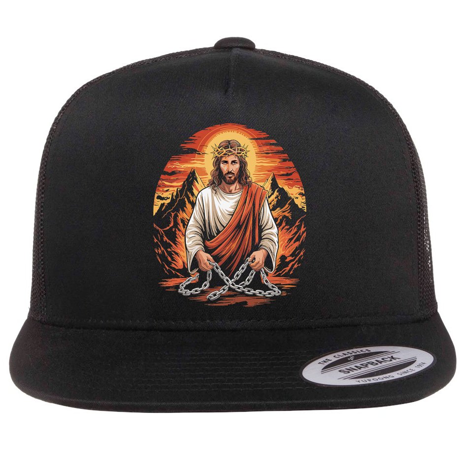 Christian Jesus Is My Rock Biblical Flat Bill Trucker Hat