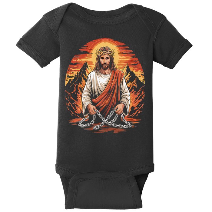 Christian Jesus Is My Rock Biblical Baby Bodysuit