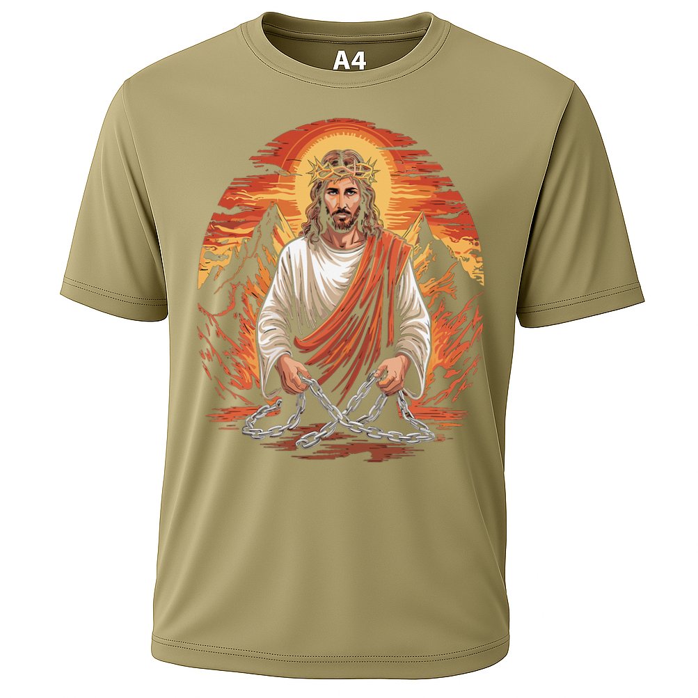 Christian Jesus Is My Rock Biblical Cooling Performance Crew T-Shirt