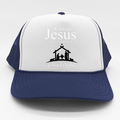 Celebrate Jesus Is The Reason For The Season Christmas Trucker Hat