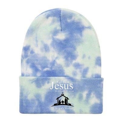 Celebrate Jesus Is The Reason For The Season Christmas Tie Dye 12in Knit Beanie