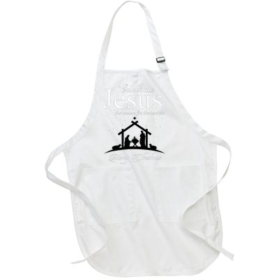 Celebrate Jesus Is The Reason For The Season Christmas Full-Length Apron With Pockets