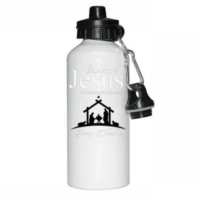 Celebrate Jesus Is The Reason For The Season Christmas Aluminum Water Bottle